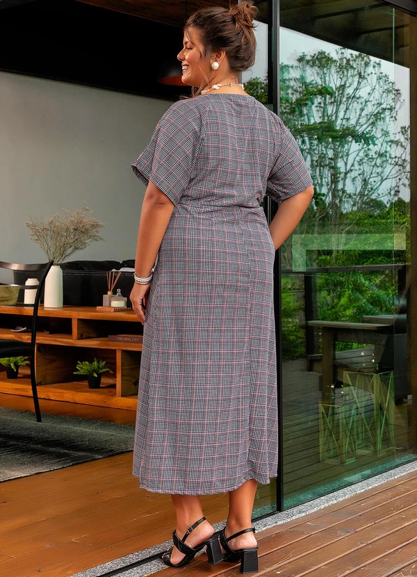 Marguerite - Vestido Pied Poule em Malha de Poliéster. 2