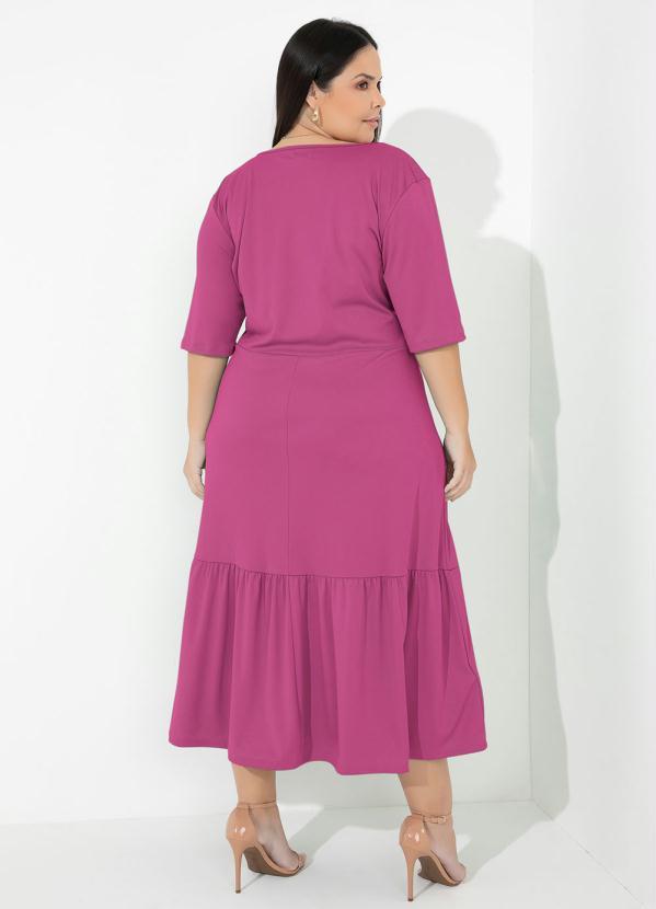 Marguerite - Vestido Pink com Franzido Plus Size 2