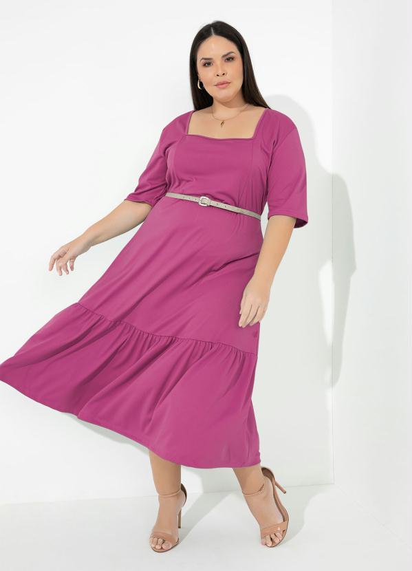 Marguerite - Vestido Pink com Franzido Plus Size 4