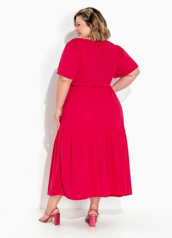 Marguerite - Vestido Pink com Franzidos Plus Size 2