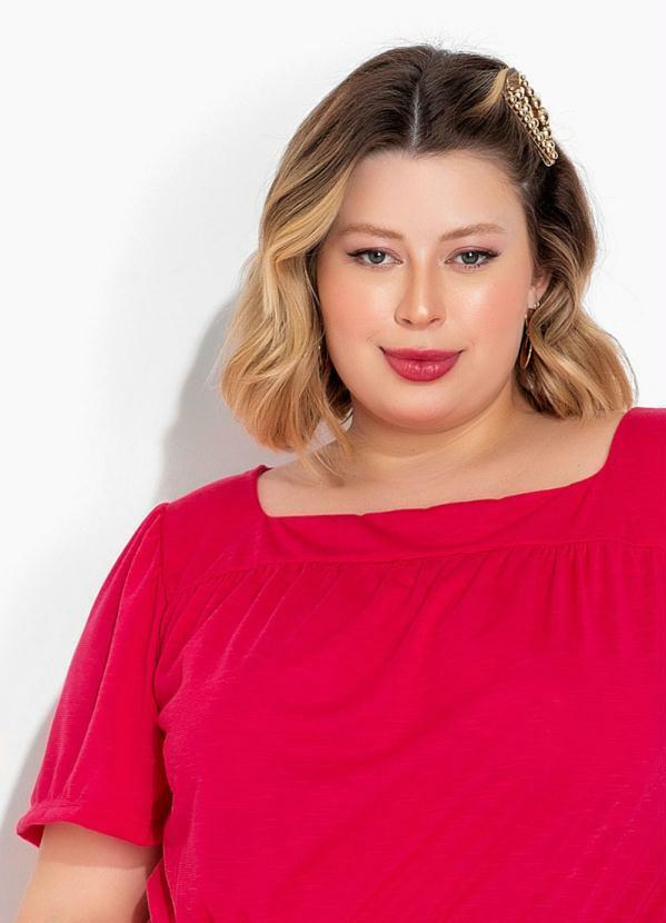 Marguerite - Vestido Pink com Franzidos Plus Size 3