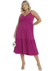 Vestido Pink com Transpasse Plus Size