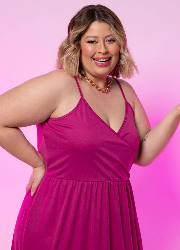 Marguerite - Vestido Pink com Transpasse Plus Size 6
