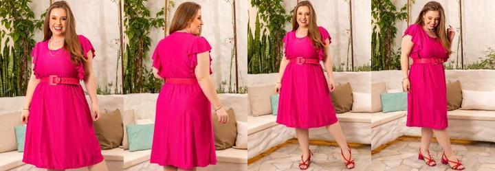 Vestido Pink em Malha Crepe