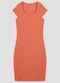 Cereja Rosa - Vestido Plus Size Cotton Canelado Laranja - variação: Laranja