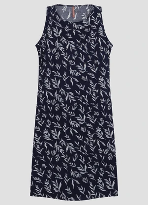 Cereja Rosa - Vestido Plus Size em Tecido Plano Azul - CEREJA ROSA