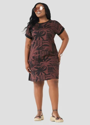 Cereja Rosa - Vestido Plus Size em Tecido Plano Preto - CEREJA ROSA