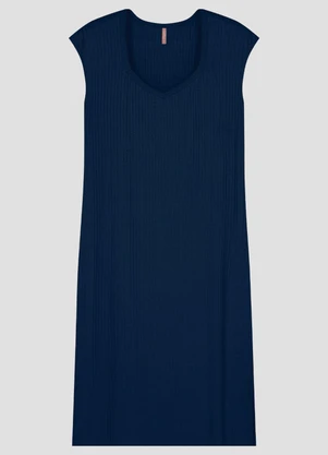 Cereja Rosa - Vestido Plus Size em Viscose com Elastano Azul - CEREJA ROSA