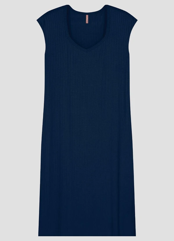 Cereja Rosa - Vestido Plus Size em Viscose com Elastano Azul