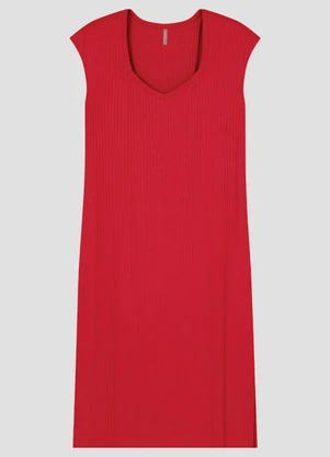 Cereja Rosa - Vestido Plus Size em Viscose Vermelho - CEREJA ROSA
