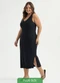 Cativa - Vestido Plus Size Midi Canelado Lilás - variação: Preto