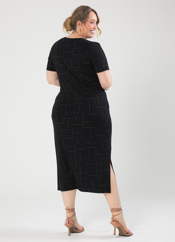 Cativa - Vestido Plus Size Midi em Crepe Preto 2