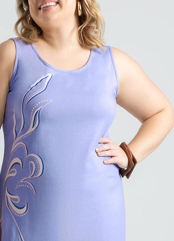 Cativa - Vestido Plus Size Midi em Linho Azul Claro 3