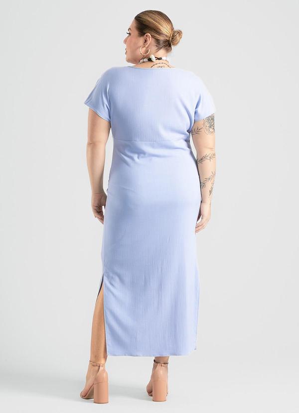 Cativa - Vestido Plus Size Midi em Viscose Azul Claro 2