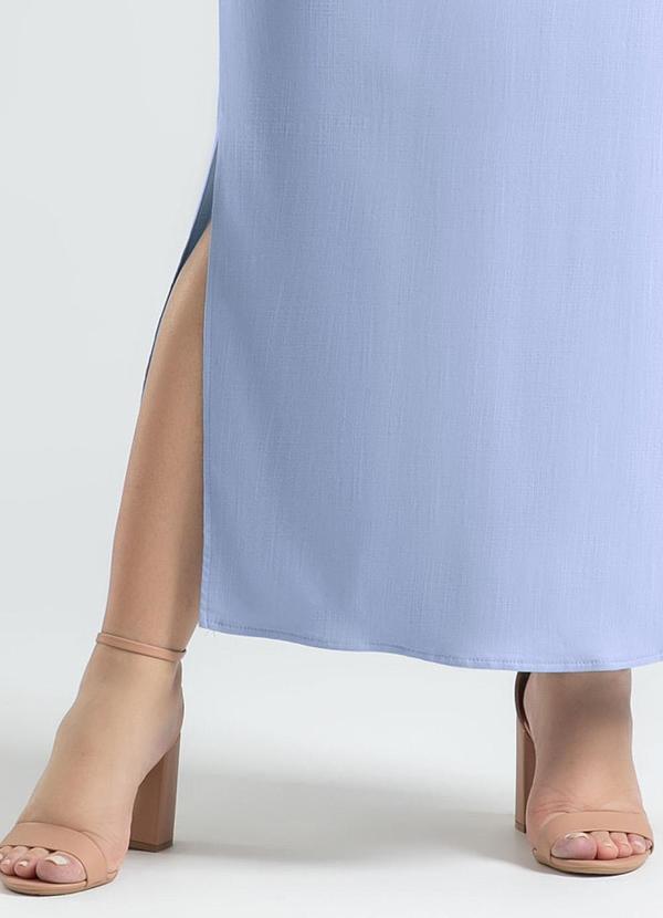 Cativa - Vestido Plus Size Midi em Viscose Azul Claro 4