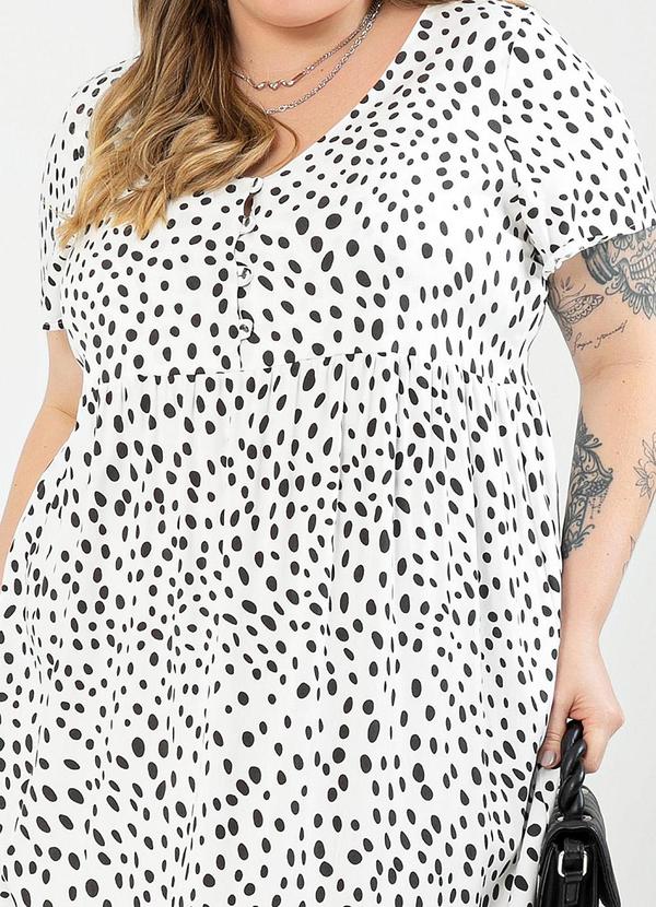 Cativa - Vestido Plus Size Midi em Viscose Branco 4