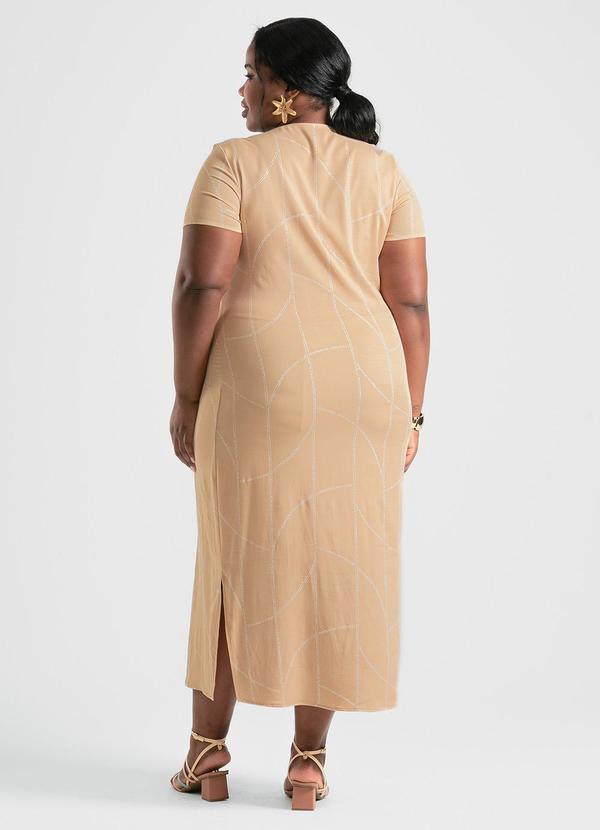 Cativa - Vestido Plus Size Midi em Viscose Caramelo 2