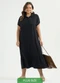 Cativa - Vestido Plus Size Midi em Viscose Off White - variação: Preto