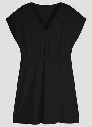 Cereja Rosa - Vestido Plus Size Viscose Light Preto - CEREJA ROSA