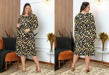 Vestido Po com Faixa Grtis Plus Size