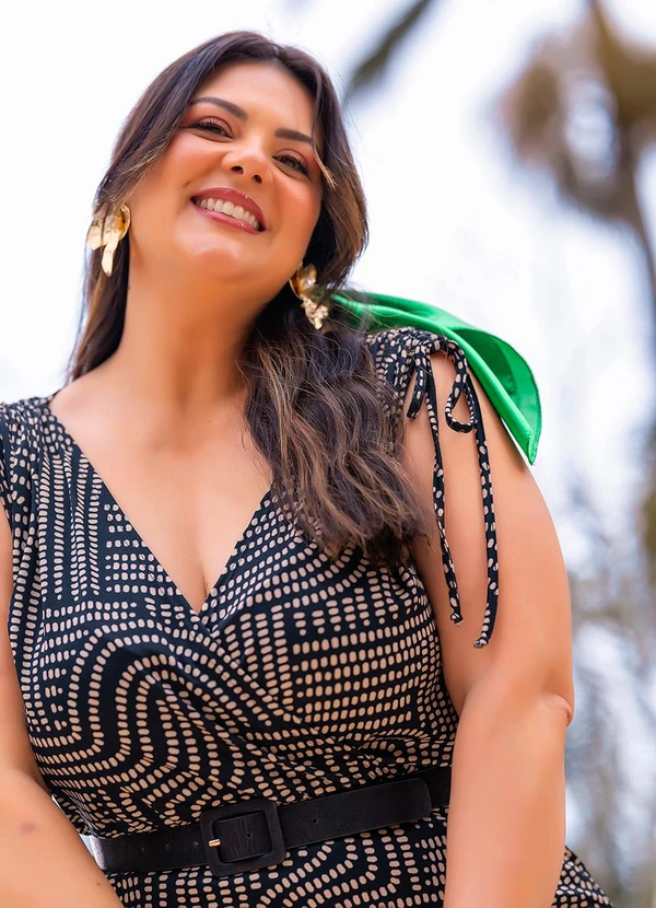 Marguerite - Vestido Poá Desalinhado em Malha Fria 2