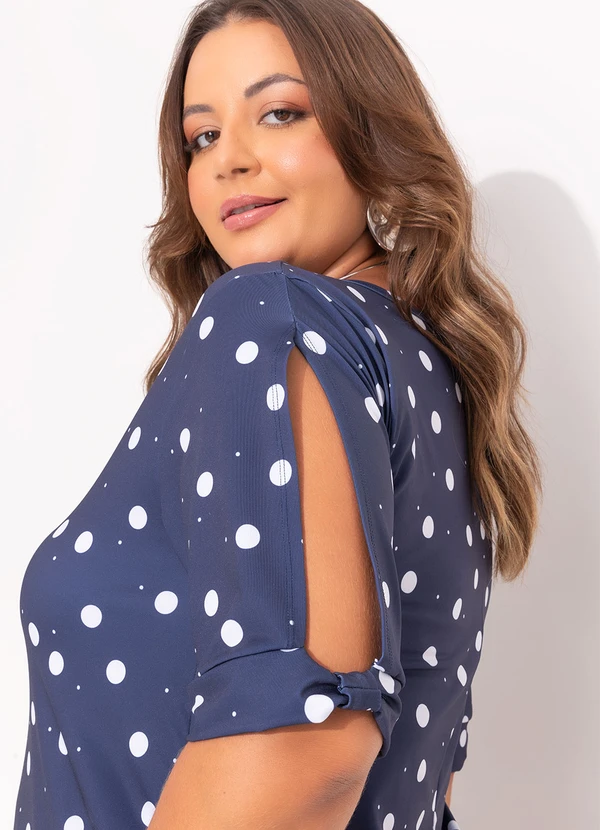 Marguerite - Vestido Poá Marinho em Poliflex 6