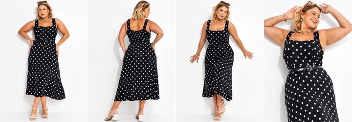 Vestido Po Preto em Malha de Viscose