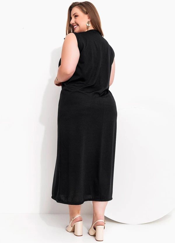 Marguerite - Vestido Preto com Aplique de Flor 3