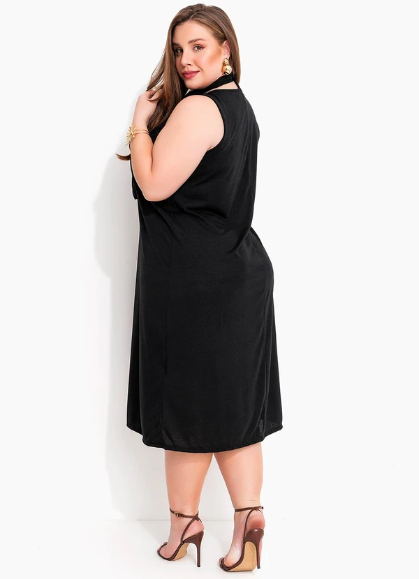 Marguerite - Vestido Preto com Gola Gravata 5