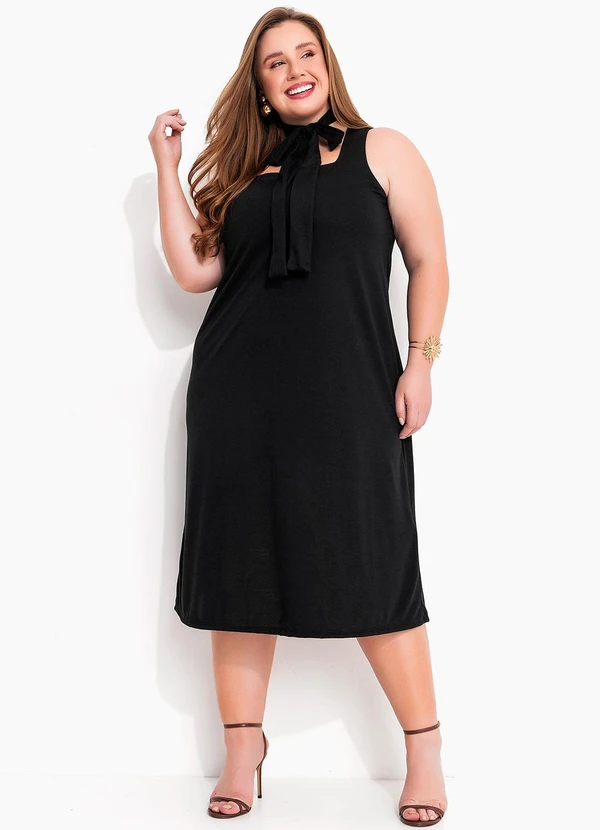 Marguerite - Vestido Preto com Gola Gravata 3