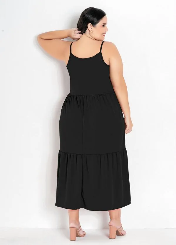 Marguerite - Vestido Preto com Transpasse Plus Size 2