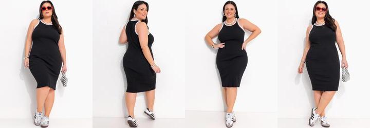 Vestido Preto em Canelado