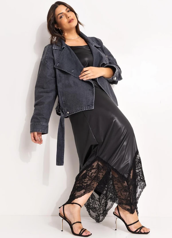 Marguerite - Vestido Preto em Cirrê 7