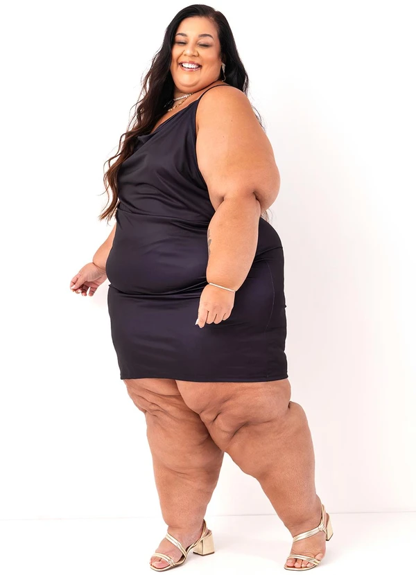 Marguerite - Vestido Preto em Malha Acetinada 6