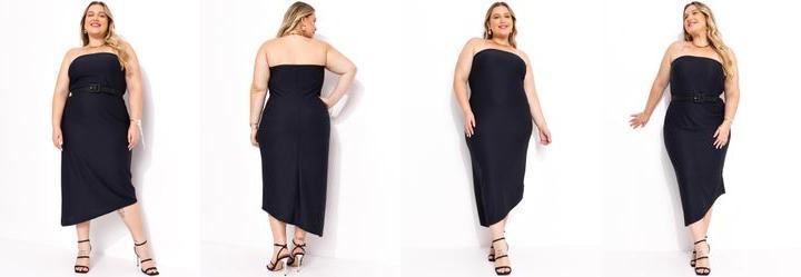 Vestido Preto em Malha Colmia