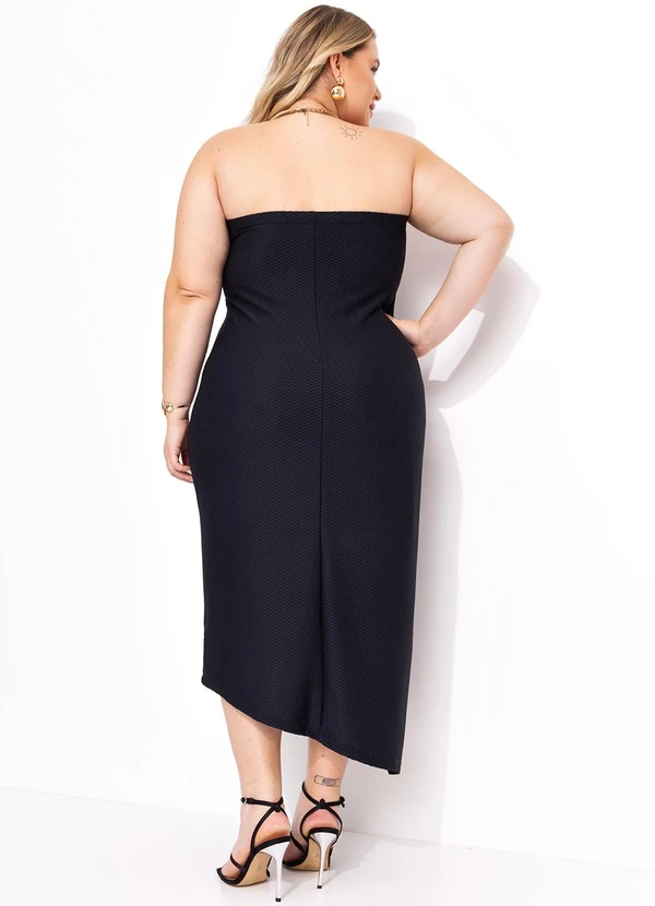 Marguerite - Vestido Preto em Malha Colméia 2