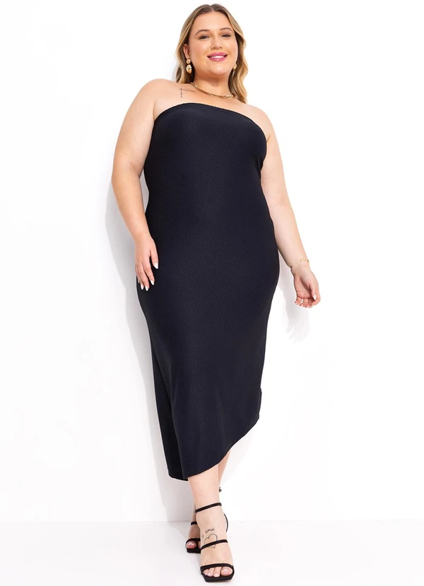 Marguerite - Vestido Preto em Malha Colméia 3