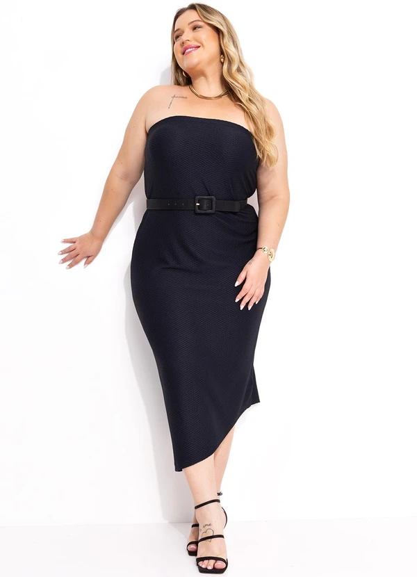 Marguerite - Vestido Preto em Malha Colméia 5