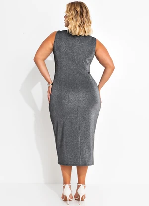 Marguerite - Vestido Preto em Malha com Lurex - MARGUERITE