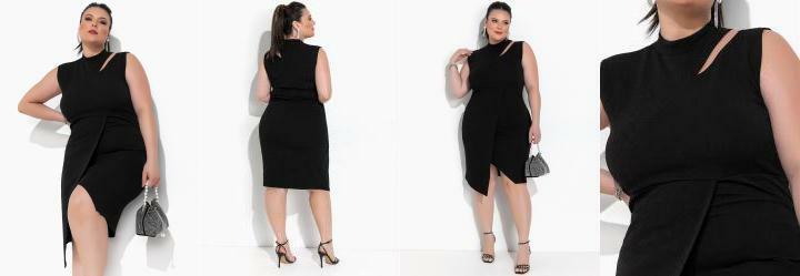 Vestido Preto em Malha Crepe