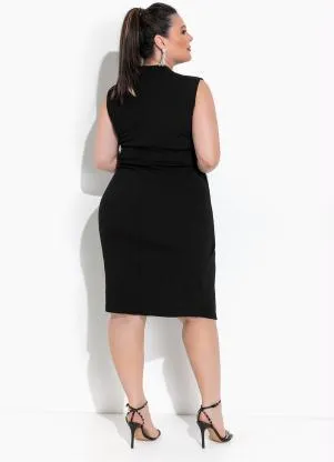 Marguerite - Vestido Preto em Malha Crepe - MARGUERITE