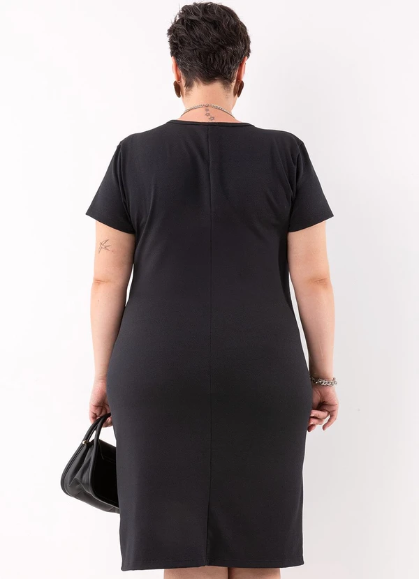 Marguerite - Vestido Preto em Malha Crepe 4