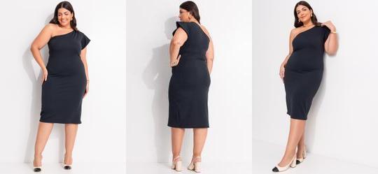 Vestido Preto em Malha Crepe