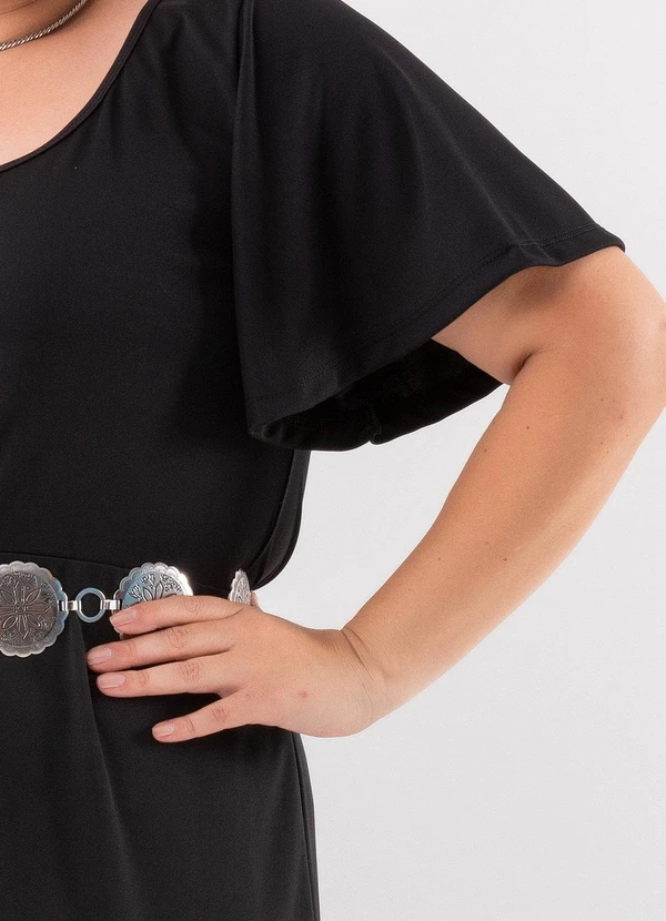 Marguerite - Vestido Preto em Malha de Poliéster e Tule 3