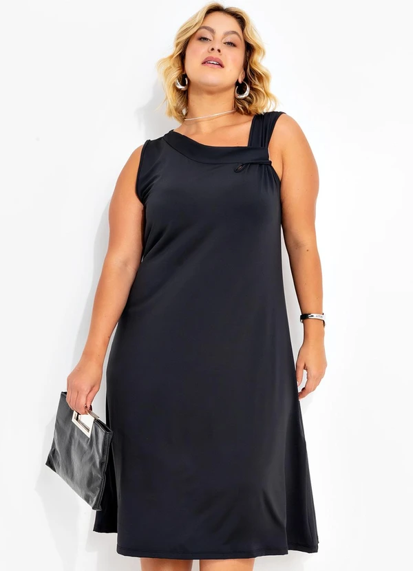 Marguerite - Vestido Preto em Malha Fria