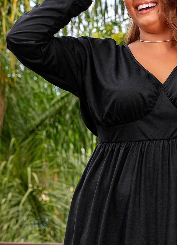 Marguerite - Vestido Preto em Malha