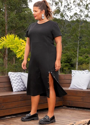 Marguerite - Vestido Preto em Moletinho - MARGUERITE