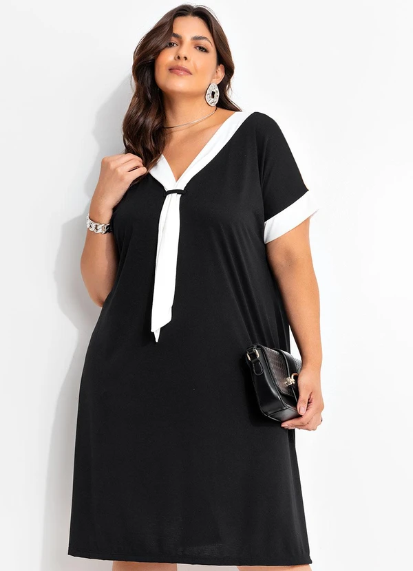 Marguerite - Vestido Preto em Poliviscose