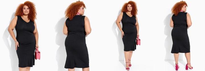 Vestido Preto em Ribana Canelada
