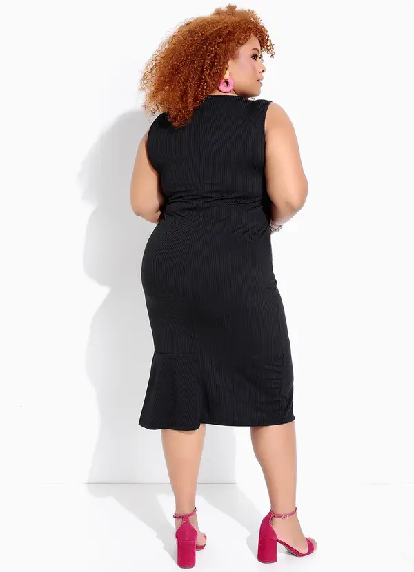 Marguerite - Vestido Preto em Ribana Canelada 4